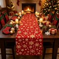 thumbnail image 4 of SLYNSHome Christmas Snowflake Table Runner, Red Holiday Table Flag, Winter Theme Tablecloth for Dining Room Kitchen Home Party Decor, 4 of 6