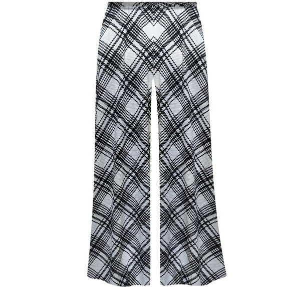 Plus size 6x Tall Monochrome Plaid Spandex Palazzo Pants