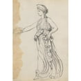 thumbnail image 2 of John Flaxman 11x14 Black Ornate Wood Framed Double Matted Museum Art Print Titled: Female Victory Figure Striding Forward Holding a Wreath (1787), 2 of 5