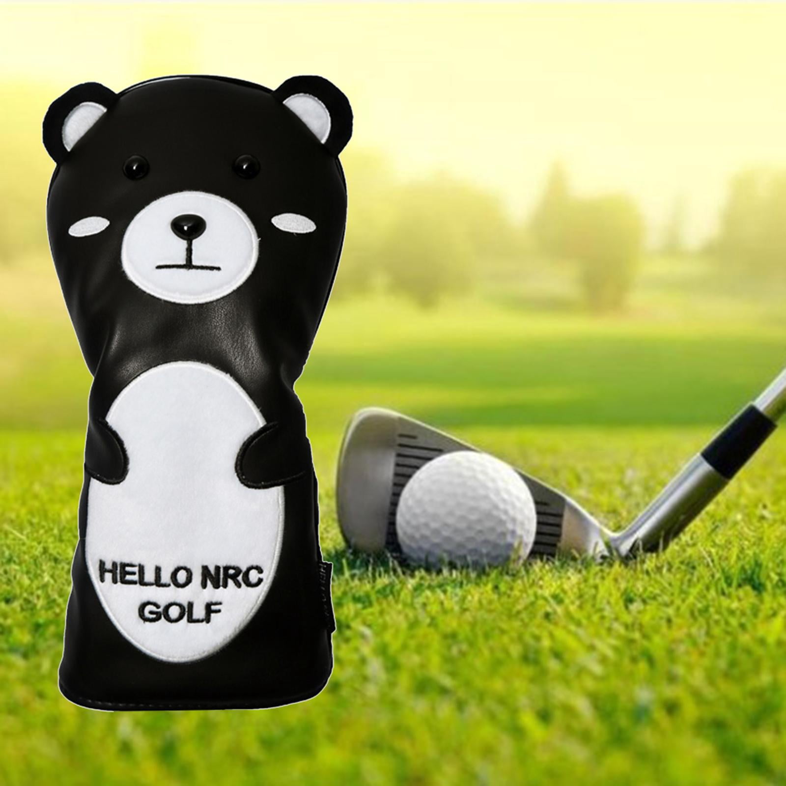 Protective Golf Headcover, Cartoon PU Leather Bear golf Club Head Cover, Durable, Hybrid , DR