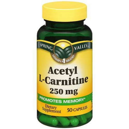 Spring Valley Acetyl L-Carnitine Dietary Supplement, 250 mg 50 capsules
