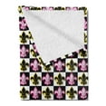 thumbnail image 2 of Fleur De Lis Soft Flannel Fleece Blanket, Antique Classical Foliage Leaf Motifs with Pop Art Influences Checkered Design, Cozy Plush for Indoor and Outdoor Use, 70" x 90", Multicolor, by Ambesonne, 2 of 5