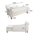 thumbnail image 2 of Beige Velvet Chaise Lounger with Storage for Bedroom & Living Room - Modern Upholstered Lounge Chair, 2 of 7