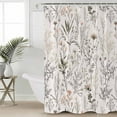 thumbnail image 2 of Hokiten Shower Curtain, Vintage Flower Fabric Shower Curtains for Bathroom, Fall Winter Floral Leaves Spring Botanical Bath Curtain Waterproof Bathtub Curtains with 12 Hooks, Standard 72" x 72", 2 of 7
