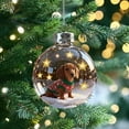 thumbnail image 3 of Christmas Dog Snow Ornaments,Collection Crystal Glass Ornament, Vivid 3D Animal Christmas Decoration, Clear Plastic Xmas Balls, Luxury Winter Tree Decor Sparkling Star Accents,Holiday Ornaments, 3 of 6