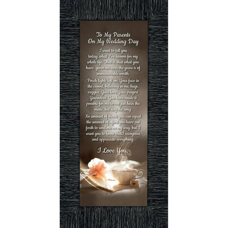 To My Parents on My Wedding Day, Marriage Day Gift For Mom and Dad from Bride or Groom, 6x12 (Best Wedding Gifts For Groom)