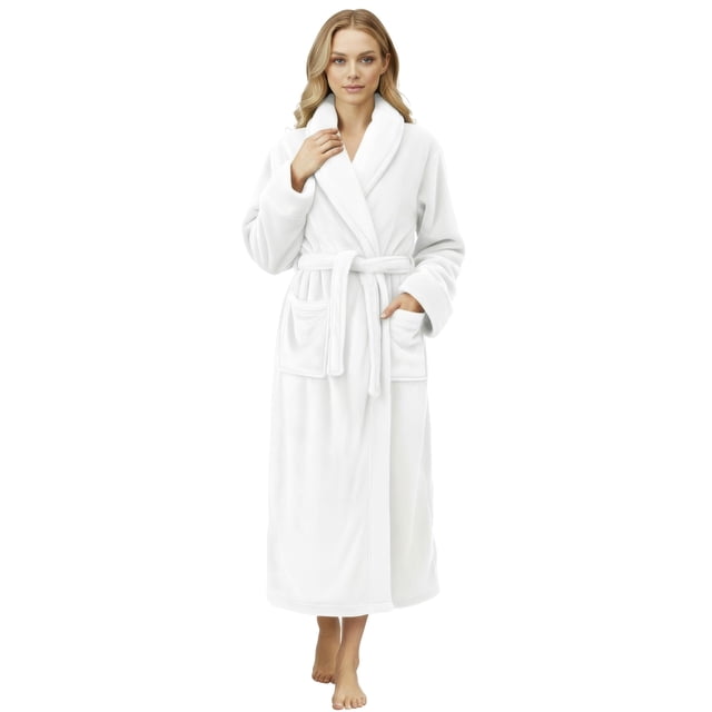 Bata de Baño NY Threads Premium de Forro Polar Largo para Mujer