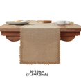 thumbnail image 3 of Table Runner,Table Flag Festival Natural Linen Weaving Solid Color Long Tablecloths Dust-Proof Foyer Chest Cover Handkerchief 11.81x47.24 inch for Party Wedding Restaurant Home Decoration, 3 of 7