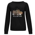 thumbnail image 4 of Odeerbi Thanksgiving Sweatshirts For Women Fashion Casual Long Sleeve Round Neck Printed Ladies Hoodless Tops Black, 4 of 5