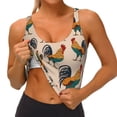 thumbnail image 3 of Picia Rooster Sports Bra for Women,Padded Strappy Sports Bras Medium Support Yoga Bra with Removable Cups,Running Yoga Bra-XX-Large, 3 of 9