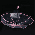 thumbnail image 4 of 2X Umbrella Automatic Umbrella Rain Women Men Auto Umbrella Compact Folding Transparent + Pink Border, 4 of 8