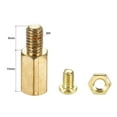 thumbnail image 2 of Uxcell Brass M4 10mm+6mm Male-Female Hex Standoff Screw Nut Kit 10 Sets, 2 of 5
