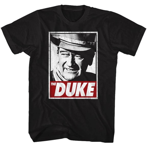 John Wayne Tha Duke Black Adult T-Shirt