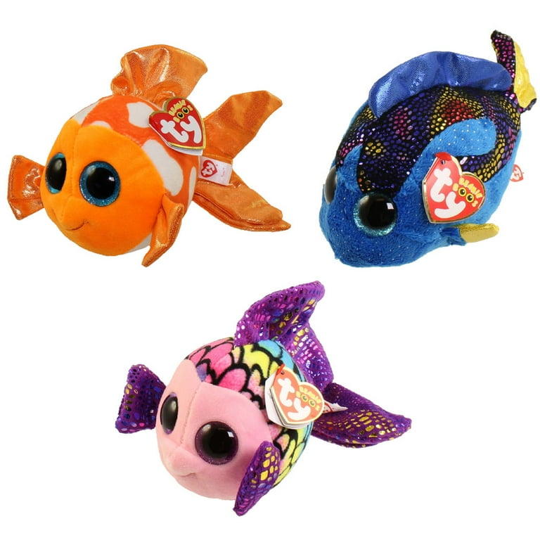 TY Beanie Boos SET OF 3 FISH Sami Flippy Aqua Regular Size Walmart