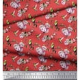 thumbnail image 3 of Soimoi polyester Crepe Fabric Hummingbird,Leaves & Rose Floral Print Fabric by the Yard 52 Inch Wide, 3 of 3