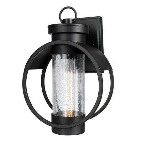 Globe Electric Balvin 1 Light Matte Black Outdoor Wall Sconce 44193