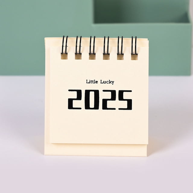 XWSHYW Decoraciones para El Hogar Calendario de Escritorio 2025, Sin Imprimir, con Forma de Viento, con Tarjeta Perforada, Planificador de Cuenta Regresiva, Adornos Pequeños para Escritorio
