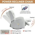 thumbnail image 5 of Swivel Rocker, Power Recliner Chair with Lumbar and Neck Support Pillow, Glider Chair with 270° Swivel, Heavy Duty Motion Mechanism with USB and Type-C Ports, 5 of 7