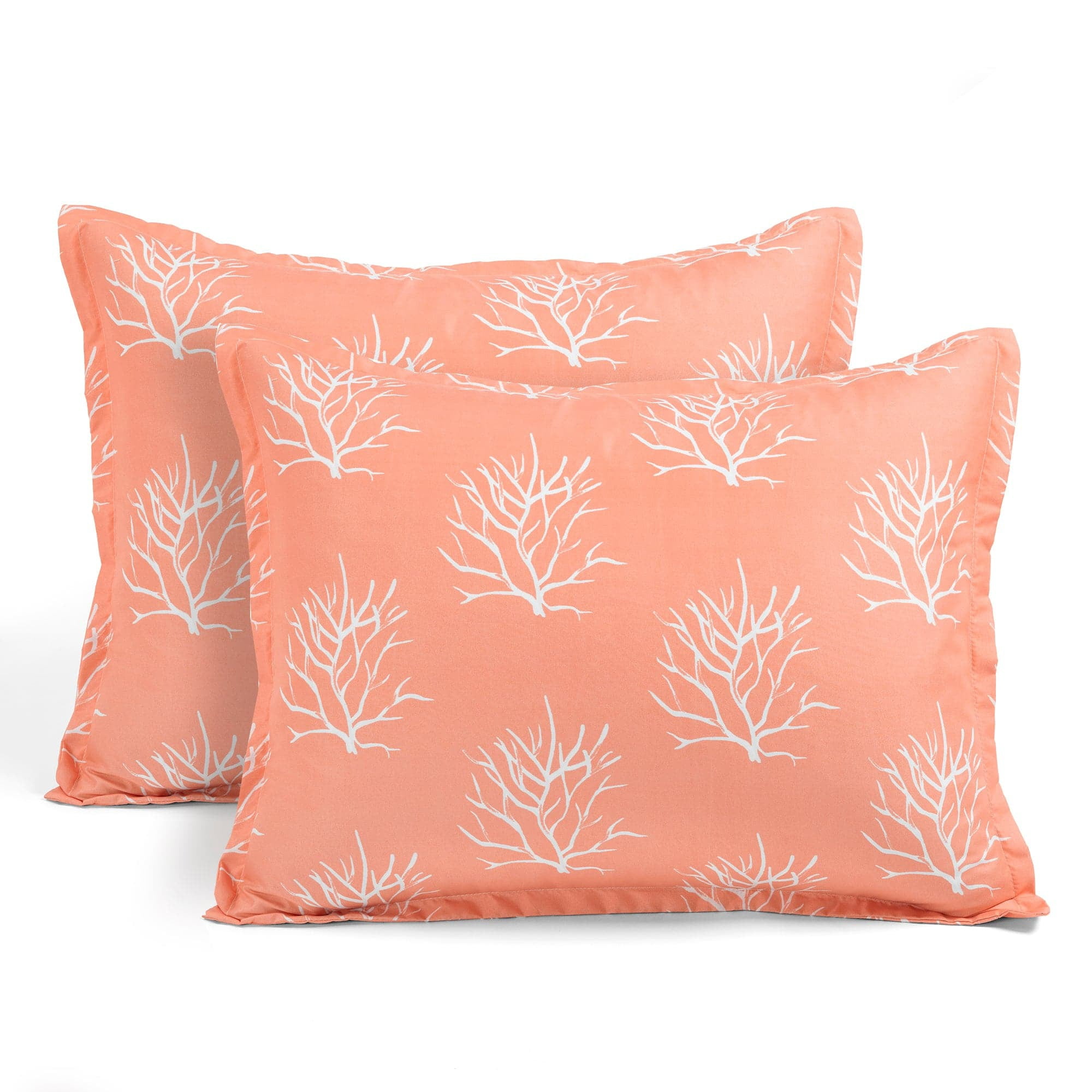 Lush Decor Coastal Reef Feather Quilt Blue/Coral 7Pc Set Full/Queen