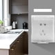 thumbnail image 5 of Toma de corriente de pared impermeable con tapa frontal, enchufe de PC blanco, 2 unidades, 5 of 6