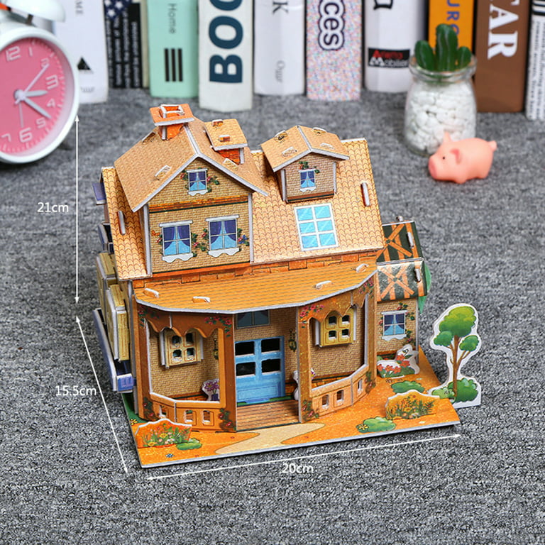 Diy Paper Dollhouse, Puzzle Assembly Toy, Foldable Dollhouse