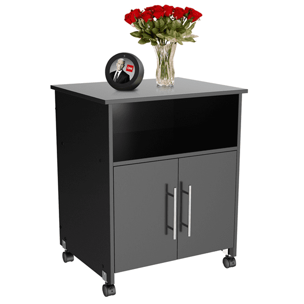 Portable Office Table With File Cabinet And Open Shelf Portable Coffee Machine Stand For Office End Table And Storage Cart On Wheels Mobile Printer Stand Cabinet Tv Cart With Casters Office Supplies
