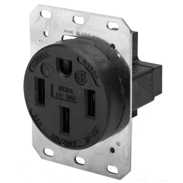 Hubbell Plug, Straight Blade Receptacles, 3-Pole, 4-Wire