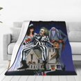 thumbnail image 2 of B-beetlejuice-mantas de forro polar fantasma de película escalofriante, ropa de cama de terror de Halloween, edredón fino de felpa ligera de viaje, 2 of 5