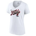 thumbnail image 2 of Women's Fanatics Branded  White Miami Heat 2023 Eastern Conference Champions Locker Room Authentic V-Neck T-Shirt, 2 of 3