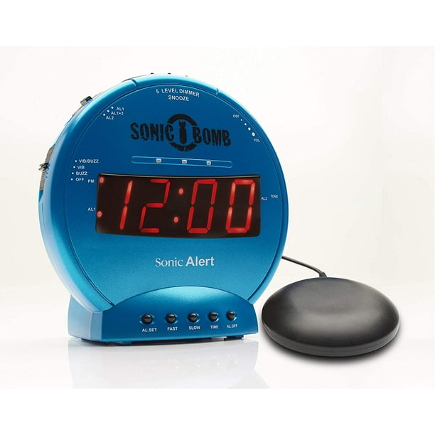 Sonic Bomb Dual Alarm Clock with Bed Shaker, Turquiose Sonic Alert