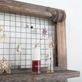 thumbnail image 2 of Wall Mounted Wooden Holder Hanging Jewelry Organizer with a Removable Bar, a Shelf and 15 Hooks, Rustic Brown, 2 of 6
