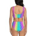 thumbnail image 3 of Rocae Rainbow Scales2 for Bikini Set for Women Two Piece Sexy High Swimsuits Split Crossover Bikini XX-Large, 3 of 9