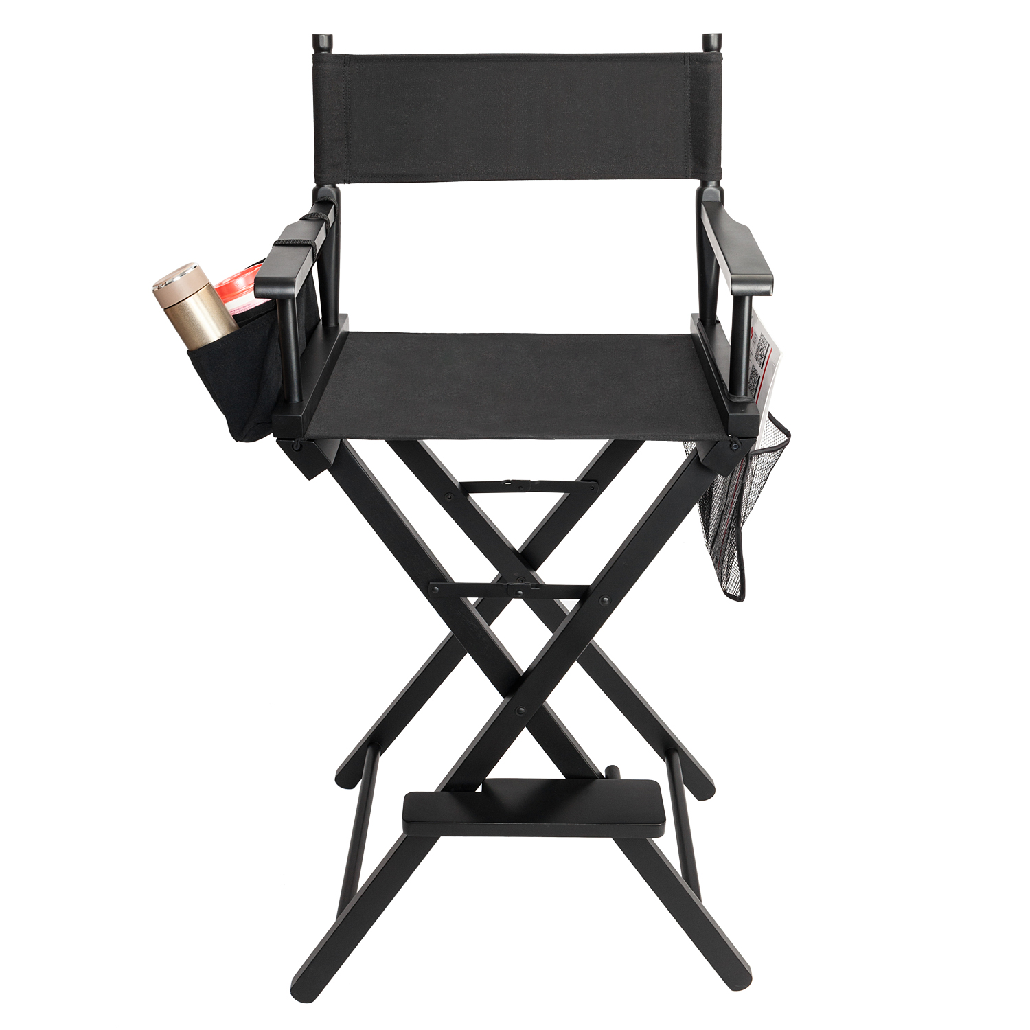 UBesGoo Hot Directors Chair 30" Canvas Tall Seat Black Wood Makeup Folding Chair - image 2 of 10