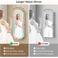 thumbnail image 3 of Lvifur RGB Lighted Mirror Jewelry Cabinet,LED Wavy Wide Mirror with Storage, Wall or Door Mounted Jewelry Organizer with Interior Mirror,Lockable Jewelry armoire,Gift Ideal, 3 of 17