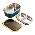 thumbnail image 3 of Fiambrera Bento De Acero Inoxidable De 1200 Ml Para Picnic, Camping, 2 Niveles, Azul SM SunniMix contenedor de almuerzo, 3 of 8