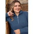thumbnail image 3 of CASSIE LIZ Sweaters for Women Plus Size 2X Quarter Zip Pullover Fall Fashion Blue Oversized Winter Dressy 2XL 18W 20W, 3 of 8