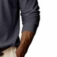 thumbnail image 6 of UQJfacai Long Sleeve Shirts for Men Textured Trendy V Neck T-Shirts Spring Casual Stylish Loose Fit Pullover Tops S-3XL, 6 of 6