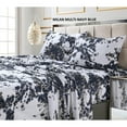 thumbnail image 5 of Tribeca Living 300 Thread Count Cotton Ultra-soft Printed Deep Pocket Bed Sheet Set vernazza charcoal-multi Full Floral Modern & Contemporary, 5 of 5
