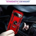 thumbnail image 2 of Dteck Case for Google Pixel 9 Pro / 9, with Finger Ring Holder Kickstand, Military Grade Stand Cover Phone Cases Compatible for Google Pixel 9 Pro / 9, Red, 2 of 7
