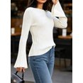 thumbnail image 3 of Womens Bell Long Sleeve Tops Going Out Knitted Pullover Sweater 2025 Fall Fashion Lightweight Winter Shirts, 3 of 6