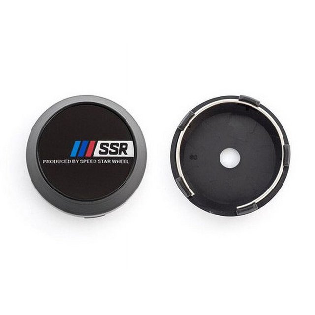 4x60mm SSR Wheel Center Caps Hubcaps Rim Caps Badges Emblem Black TE37