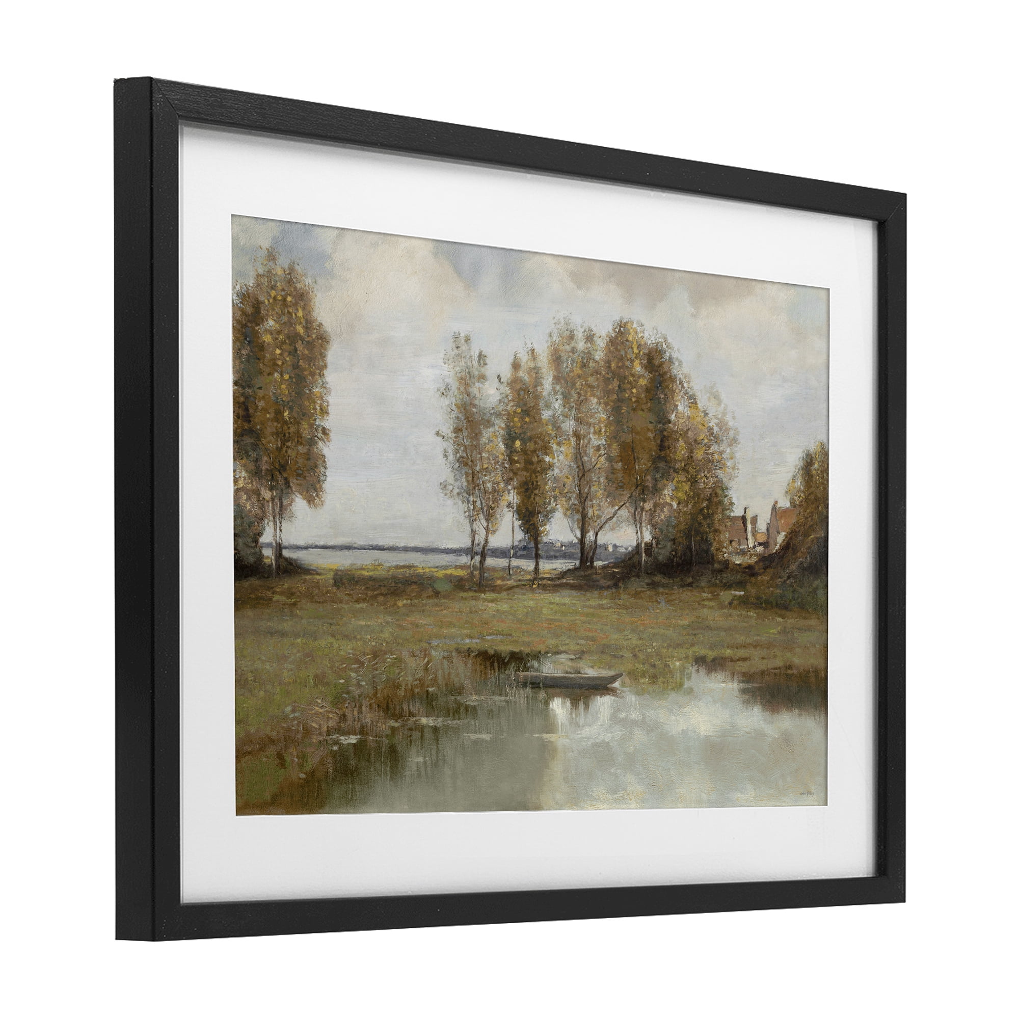 Stupell Industries A Peaceful Spot Landscape Black Framed Print Under Glass, design by Amber Sterling