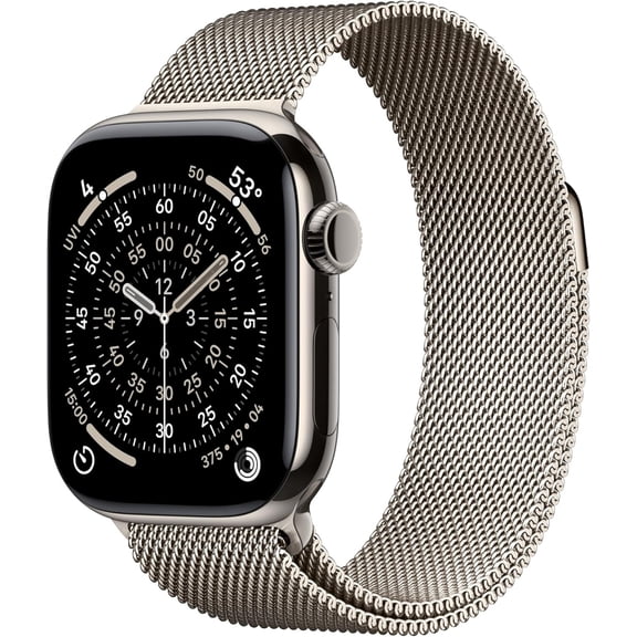 Restored Apple Watch Series 11 GPS + Cellular 42mm Natural Titanium Case with Natural Milanese Loop (Refurbished)