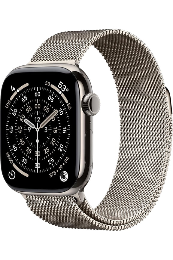 Restored Apple Watch Series 11 GPS + Cellular 42mm Natural Titanium Case with Natural Milanese Loop (Refurbished)