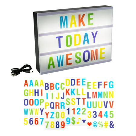 Light Box with 85 Letters, Numbers and Symbols LED Cinematic Light Box A4 Size with USB