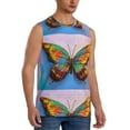 thumbnail image 2 of Easygdp Oil Painting Beautiful Butterfly Men's Breathable Tank Tops Sleeveless Sporty T Shirts for Basketball, Mountaineering, Bodybuilding -Large, 2 of 8