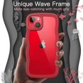 thumbnail image 3 of JETech Cute Case for iPhone 14 6.1-Inch, Wave Frame Curly Shape Shockproof Phone Cover for Women and Girls, Clear Hard PC Back (Red), 3 of 7