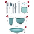thumbnail image 2 of Juego de vajilla de paja de trigo, cuenco de arroz para el hogar, plato, taza, cuchillo, tenedor, cuchara y palillos portátiles para estudiantes, regalo, 2 of 6
