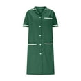 thumbnail image 4 of Abomasnow Scrubs Dress for Women Button Front Nursing Workwear Casual Housekeeping Dresses with Pockets S-2XL, 4 of 6