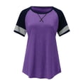 thumbnail image 3 of Gerichy Womens Summer Tops, Summer Short Sleeve Tops for Women Color Block Casual Tunic Crew Neck Striped T Shirts Women Tops, 3 of 6